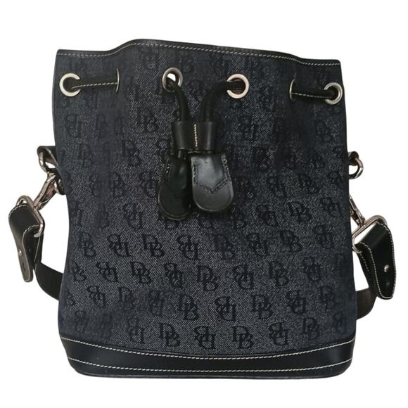 Dooney & Bourke Vintage Signature Collection Bucket purse/bag black gray. - Picture 2 of 11